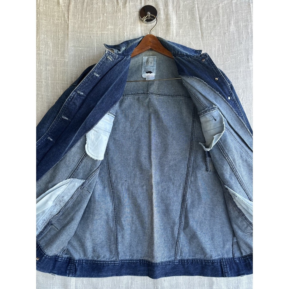 Vintage 90s Denim Jacket Size 2XL Americana Blue Jean Jacket - Picture 3 of 7